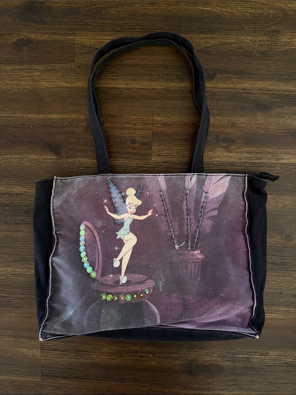 Vintage Y2K Disney Peter Pan Tinkerbell Zip Top Shoulder Bag